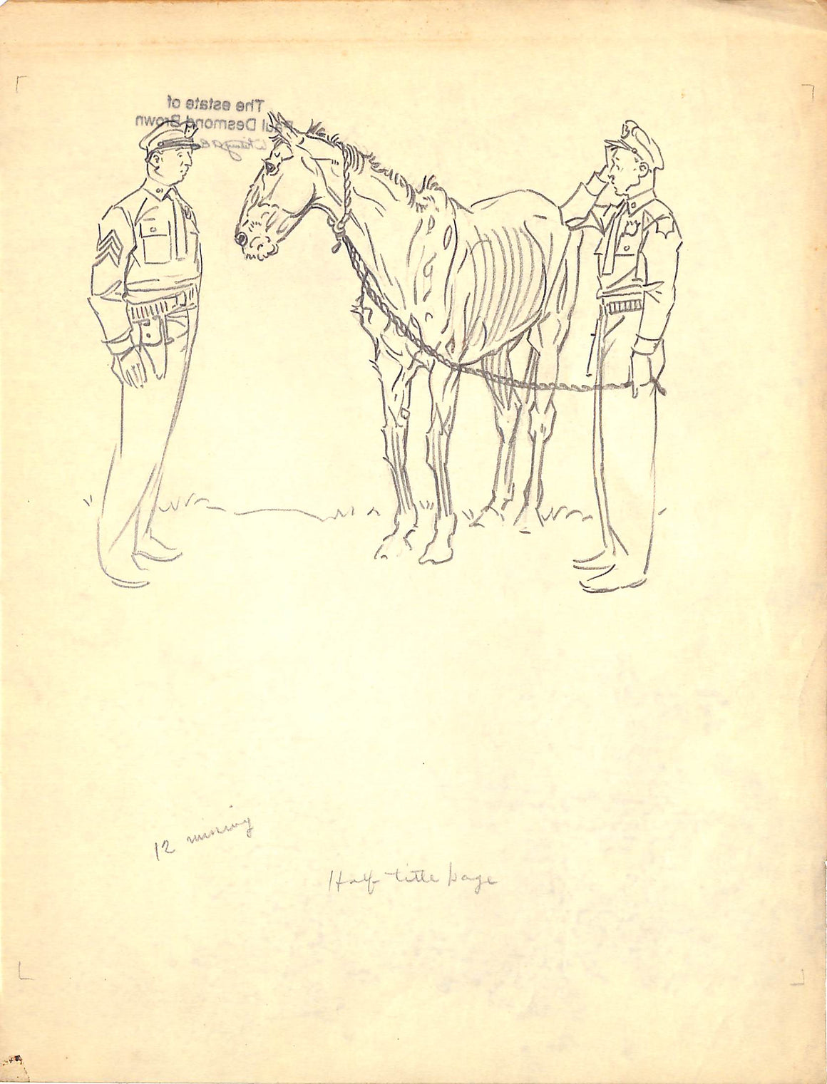 Original 1944 Pencil Drawing From Hi, Guy! The Cinderella Horse By Paul Brown 11