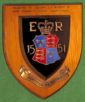 "King Edward VI Grammar School Heraldic Shield Plaque"