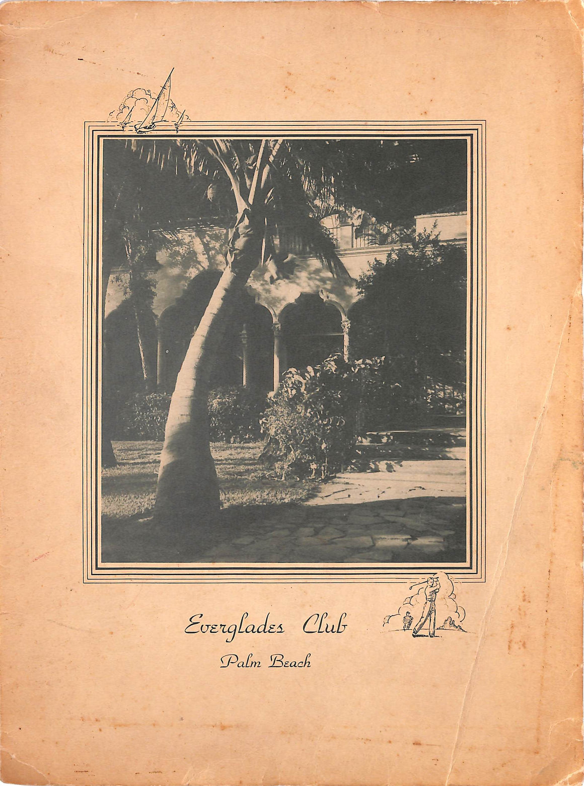 "The Everglades Club Palm Beach 1946 Dinner Menu"