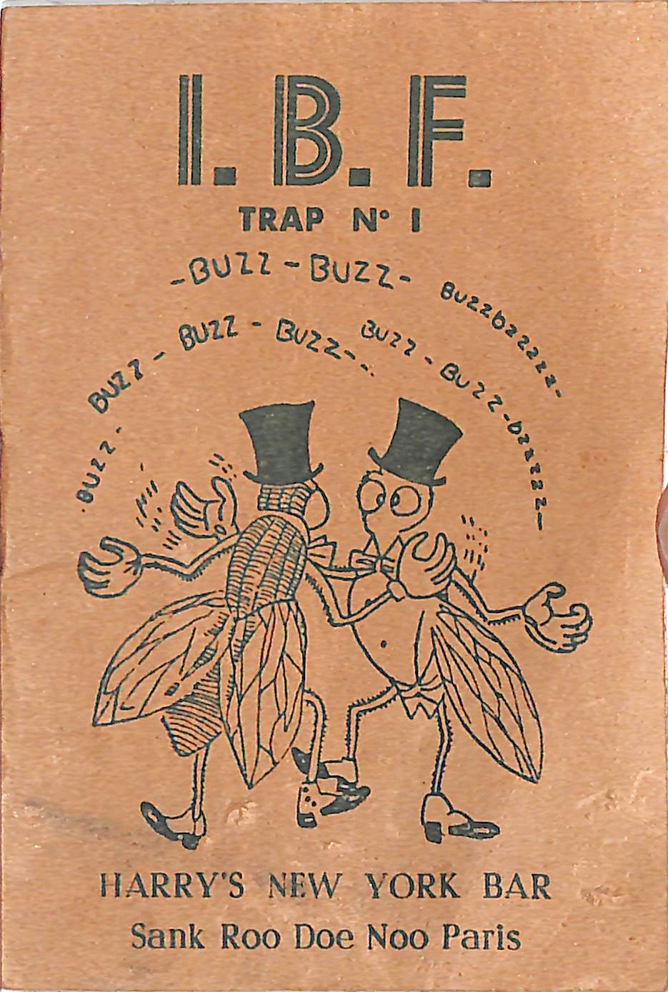 "I.B.F. Trap No 1 Harry's New York Bar Paris" 1953 (SOLD)