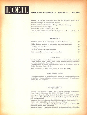 L'ŒIL Revue D'Art Numero 17, Mai 1956