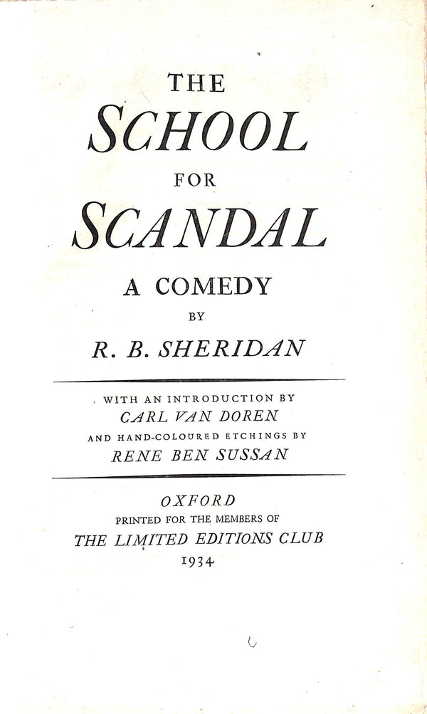 The School For Scandal
