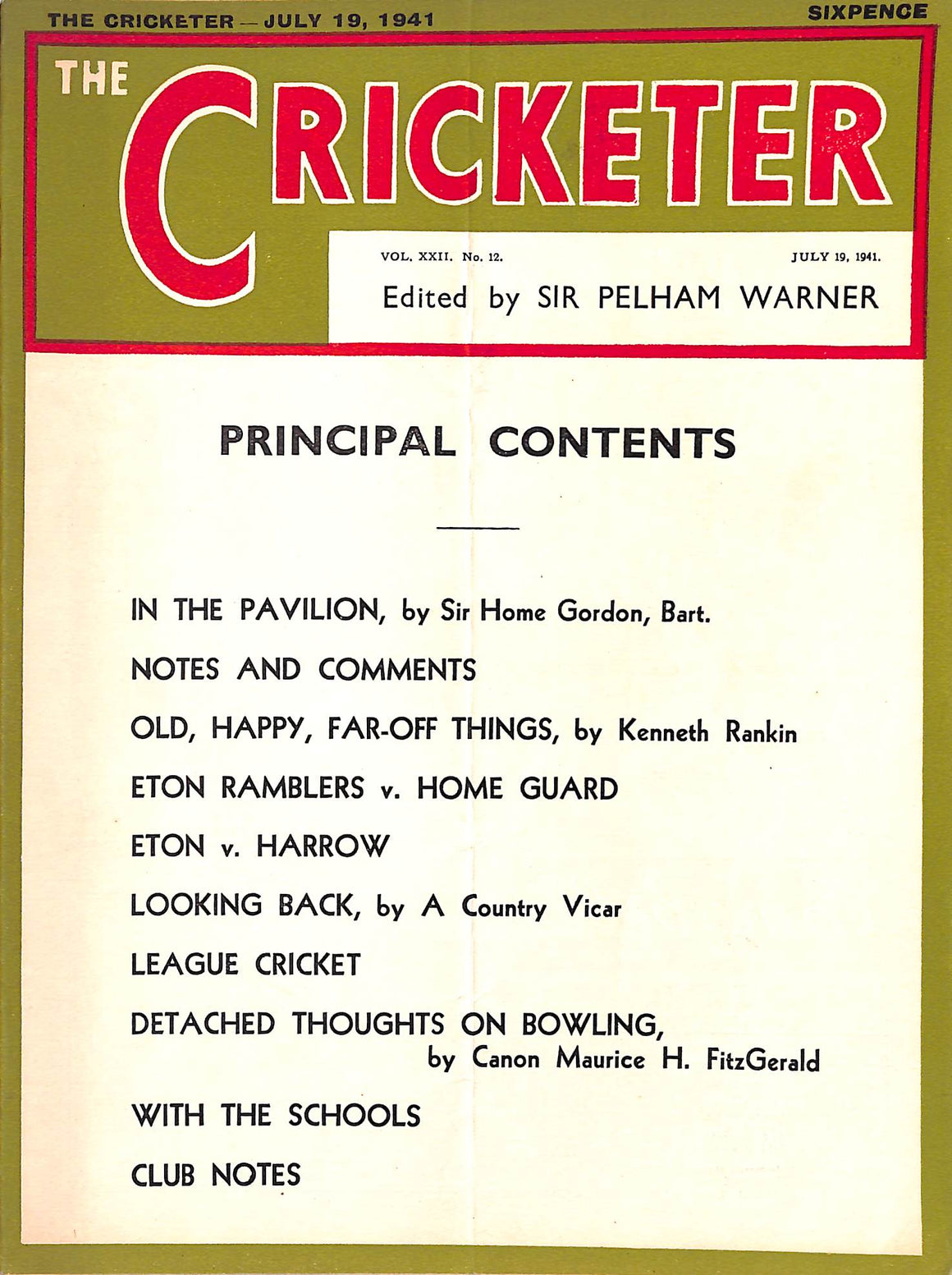 The Cricketer - July 19, 1941