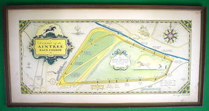 Chart Of The Aintree Race Course 1930 Hand-Coloured & Signed By The Artist George Annand