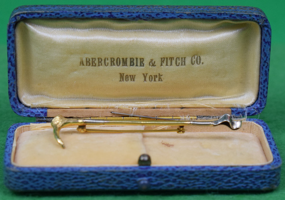Abercrombie & Fitch Gold Riding Crop Stick Pin in A&F Box