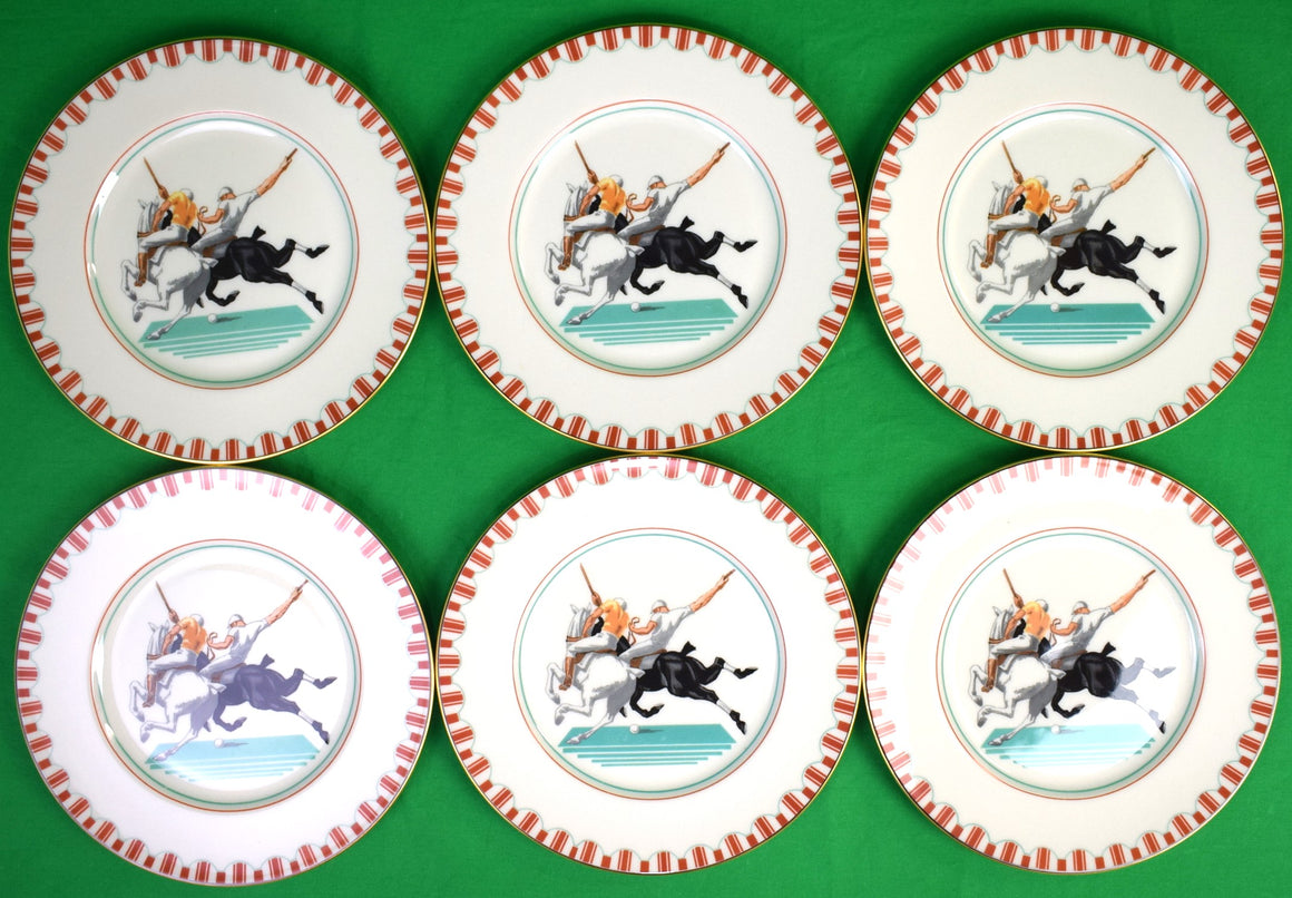 "Set x 6 Lenox c1930s Polo Salad Plates Made For Black Starr & Frost Gorham Inc."