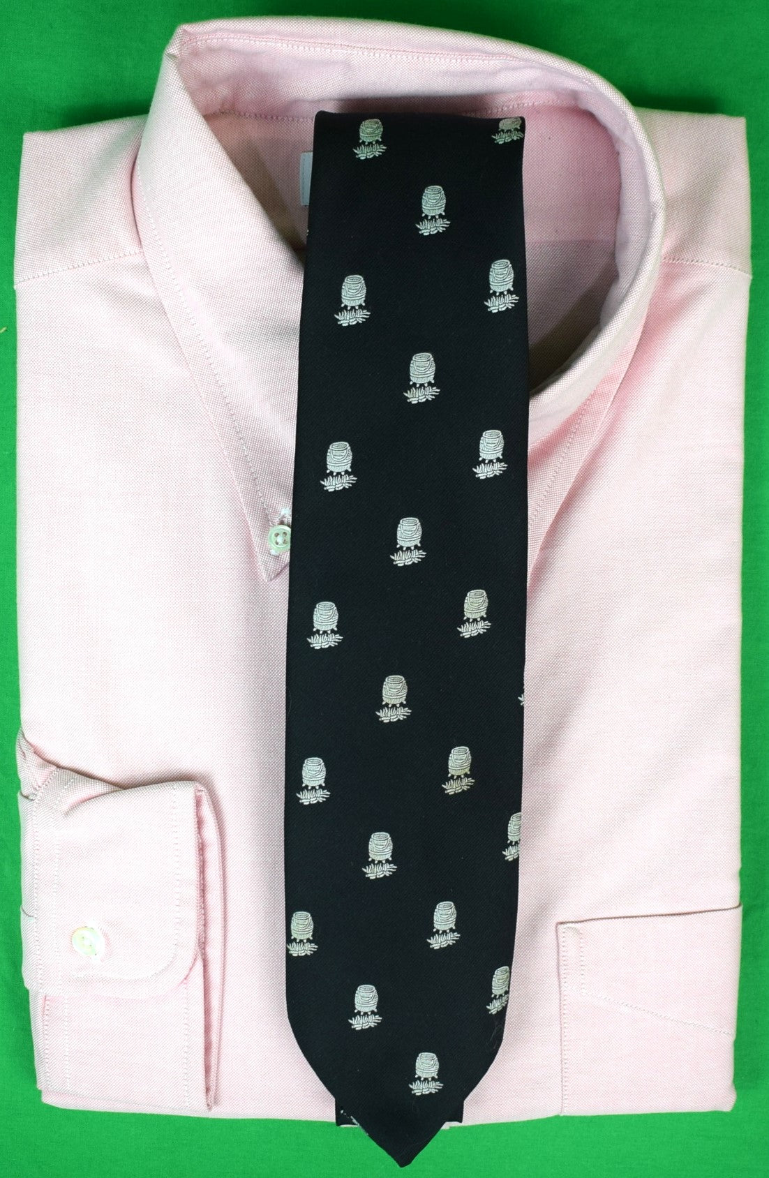 "The Andover Shop x Hasty Pudding Institute Black w/ Silver Club Logo Poly Tie" (SOLD)