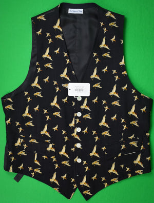 The Andover Shop Black Challis w/ Mallard Print Vest Sz 42R (NWT)
