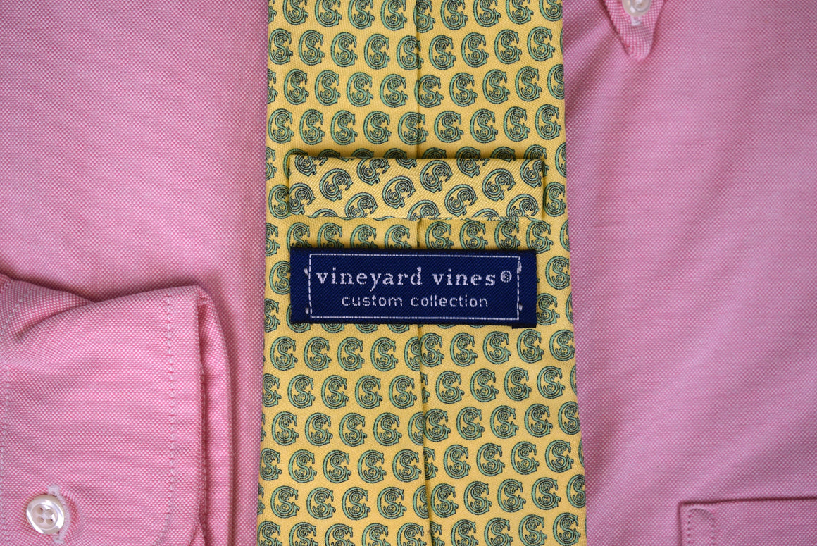 "Vineyard Vines Custom Collection x Gulf Stream Golf Club Yellow Silk Tie"