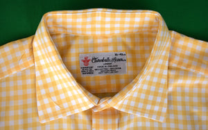 Turnbull & Asser Yellow Gingham Check Spread Collar Barrel/ Cuff Shirt Sz: 16-35