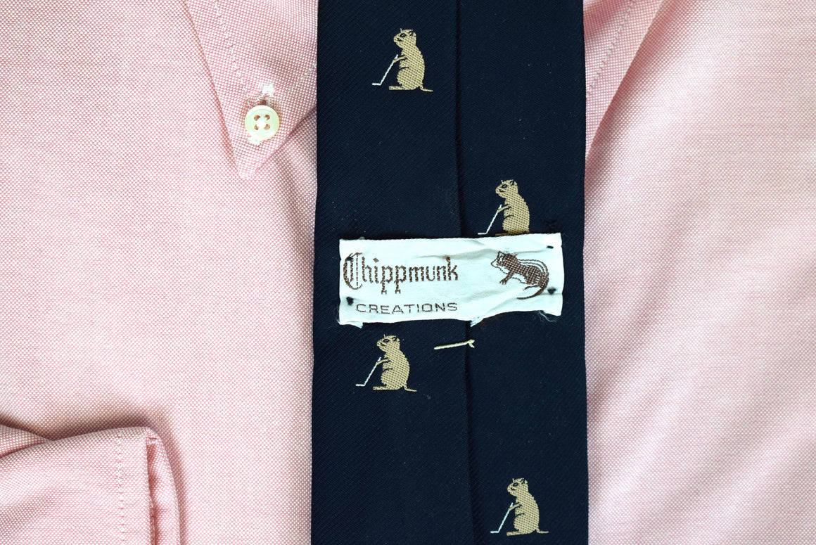 Chippmunk Creations Navy Poly Golf Club Tie