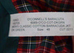 "O'Connell's Baracuta Jacket - British Racing Green" Sz 48