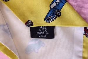 Chipp Car Motif Yellow Silk Tie