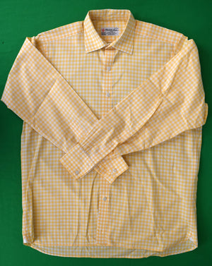 Turnbull & Asser Yellow Gingham Check Spread Collar Barrel/ Cuff Shirt Sz: 16-35