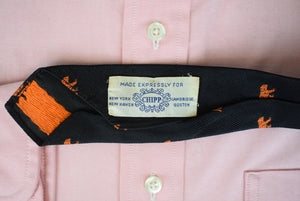 "Chipp x Princeton Orange Tigers Black Silk Club Tie"