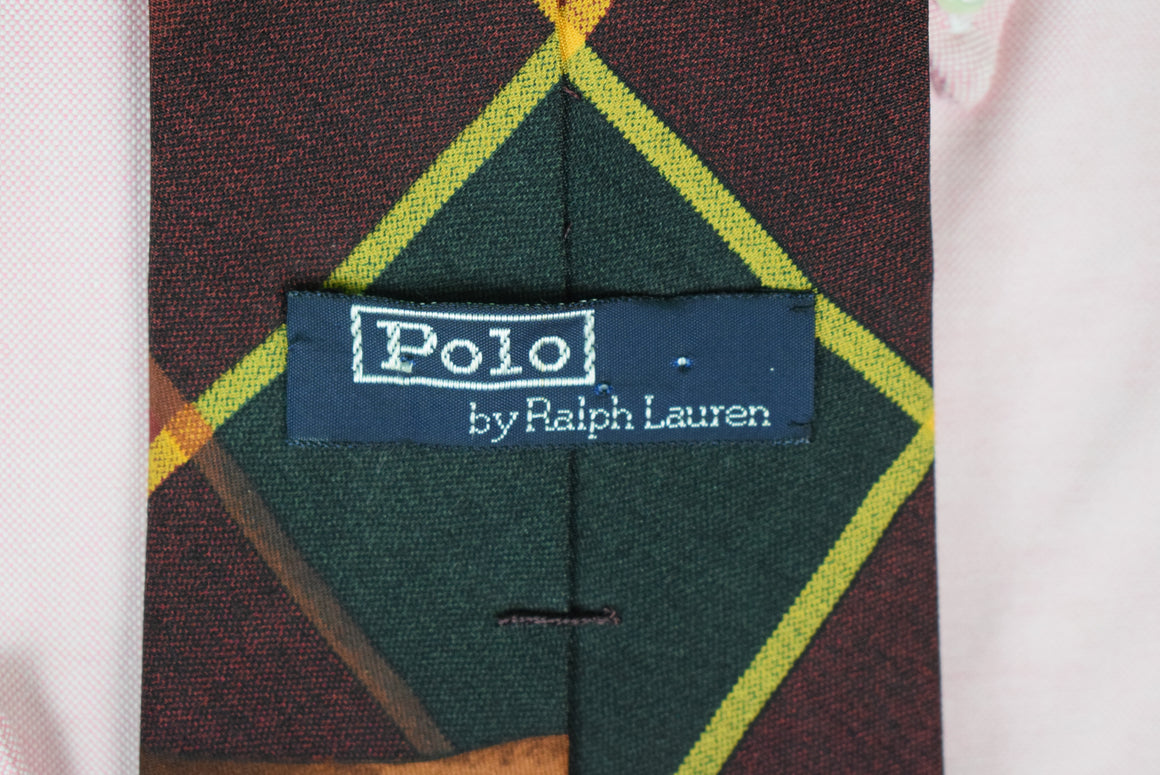 Polo Ralph Lauren Plaid Equestrian Silk Tie