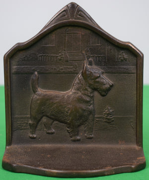 "Pair x Scottish Terrier c1929 Bronze Bookends"