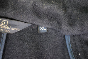 "Polo Ralph Lauren Navy Wool Doeskin Flannel Jacket w/ Blazer Badge" Sz XL
