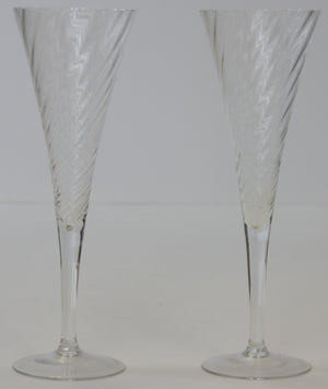 "Pair x Fluted Champagne Glasses"