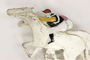 "Enamel Painted Double-Faced Jockeys Chrome Car Mascot" (SOLD)