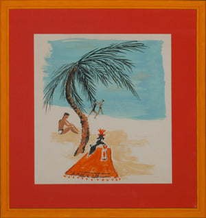Poodle Under Palm Tree (SOLD)
