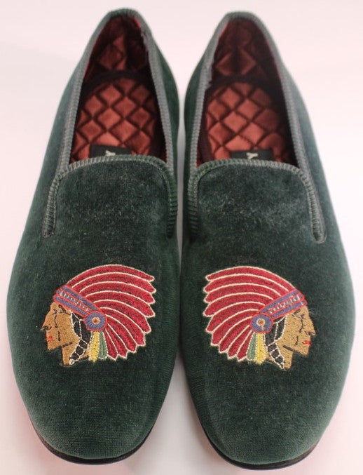 Rugby Ralph Lauren Green Velvet w/ Red Indian Chief Motif  display picture 2