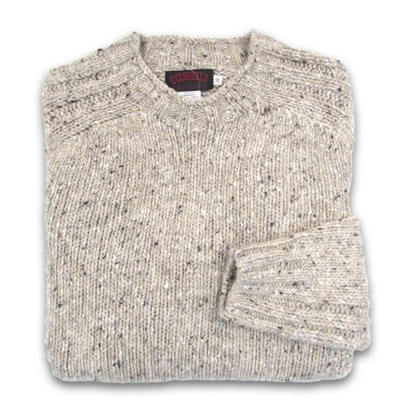 "O'Connell's Heavy Chunky Merino Wool Donegal Tweed Sweater - Oatmeal" Sz 40 (LNWOT)