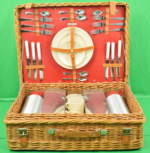 "Abercrombie & Fitch English Wicker w/ Red-Liner Picnic Hamper" (SOLD)