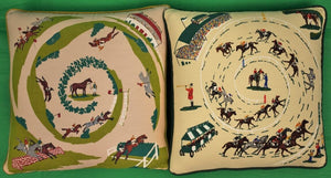 "Pair x Vintage Horse Racecourse Pillows" (SOLD)