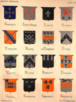 "America Heraldica: A Compilation Of Coats Of Arms Crests And Mottos" Vermont, E. De V.