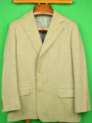"J. Press Silk/ Wool Herringbone c1974 Sport Jacket w/ Paisley/ Tiger Head Lining" Sz: 42R (SOLD)