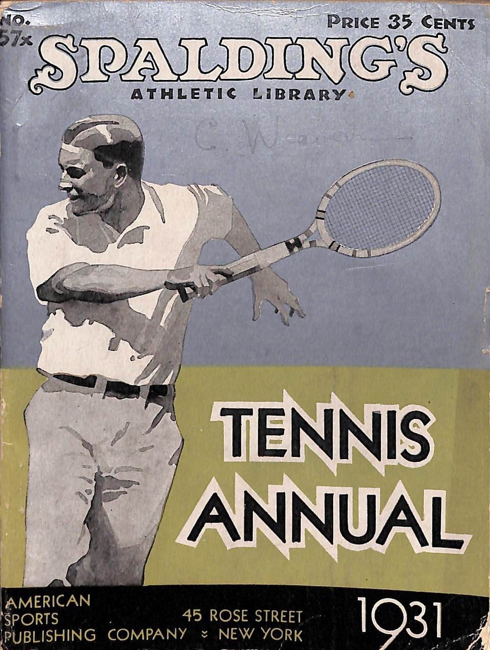 "Spalding's Athletic Library: Tennis Annual 1931" 1931 HARDY, Samuel [edited by]