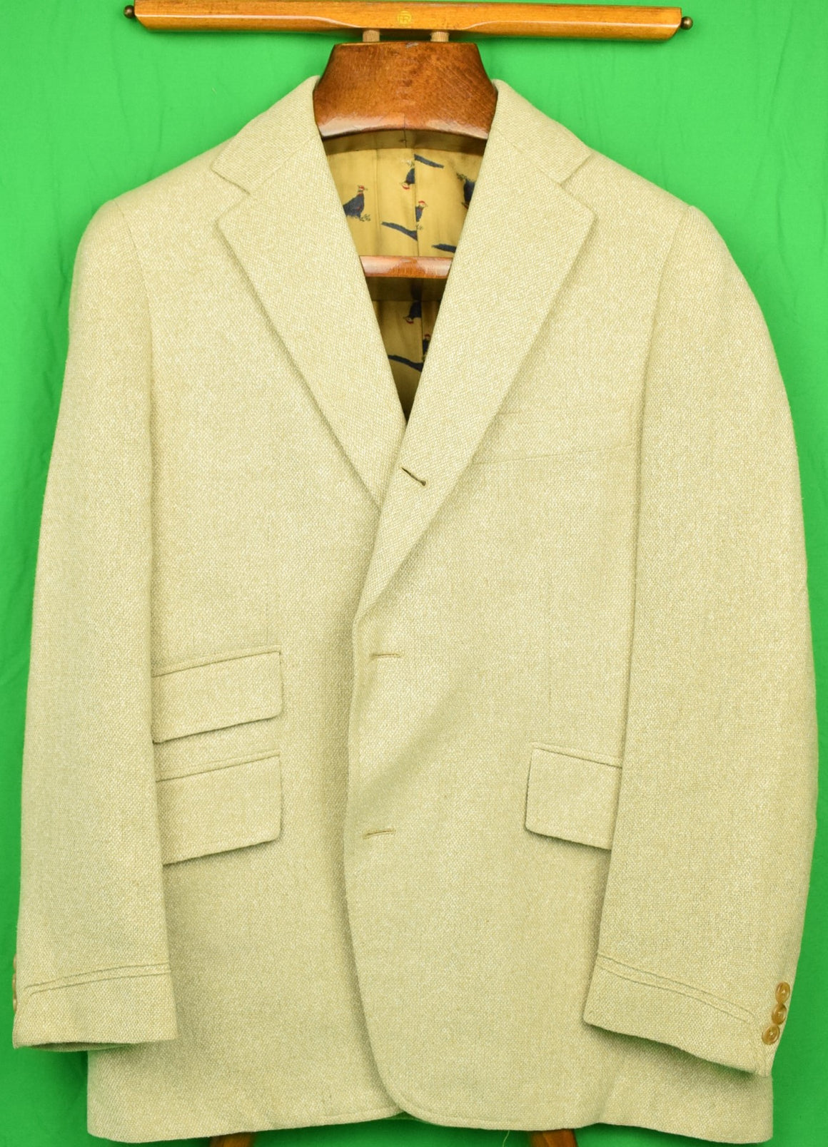 "J. Press c1985 Silk/ Wool Oyster Sport Jacket w/ Pheasant Print Gold Silk Lining" Sz: 42R (SOLD)