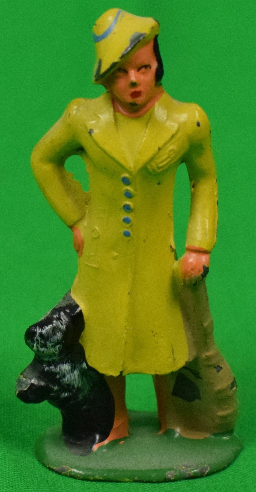 Woman in Yellow Outfit w/ Scottie Dog