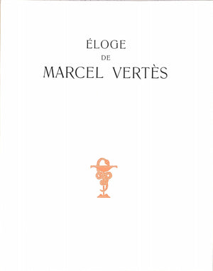 "Eloge De Marcel Vertès" 1951 HUISMAN, Georges