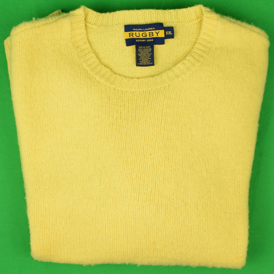 "Rugby Ralph Lauren Yellow Shetland 'Shaggy Dog' Crewneck Sweater" Sz: XXL