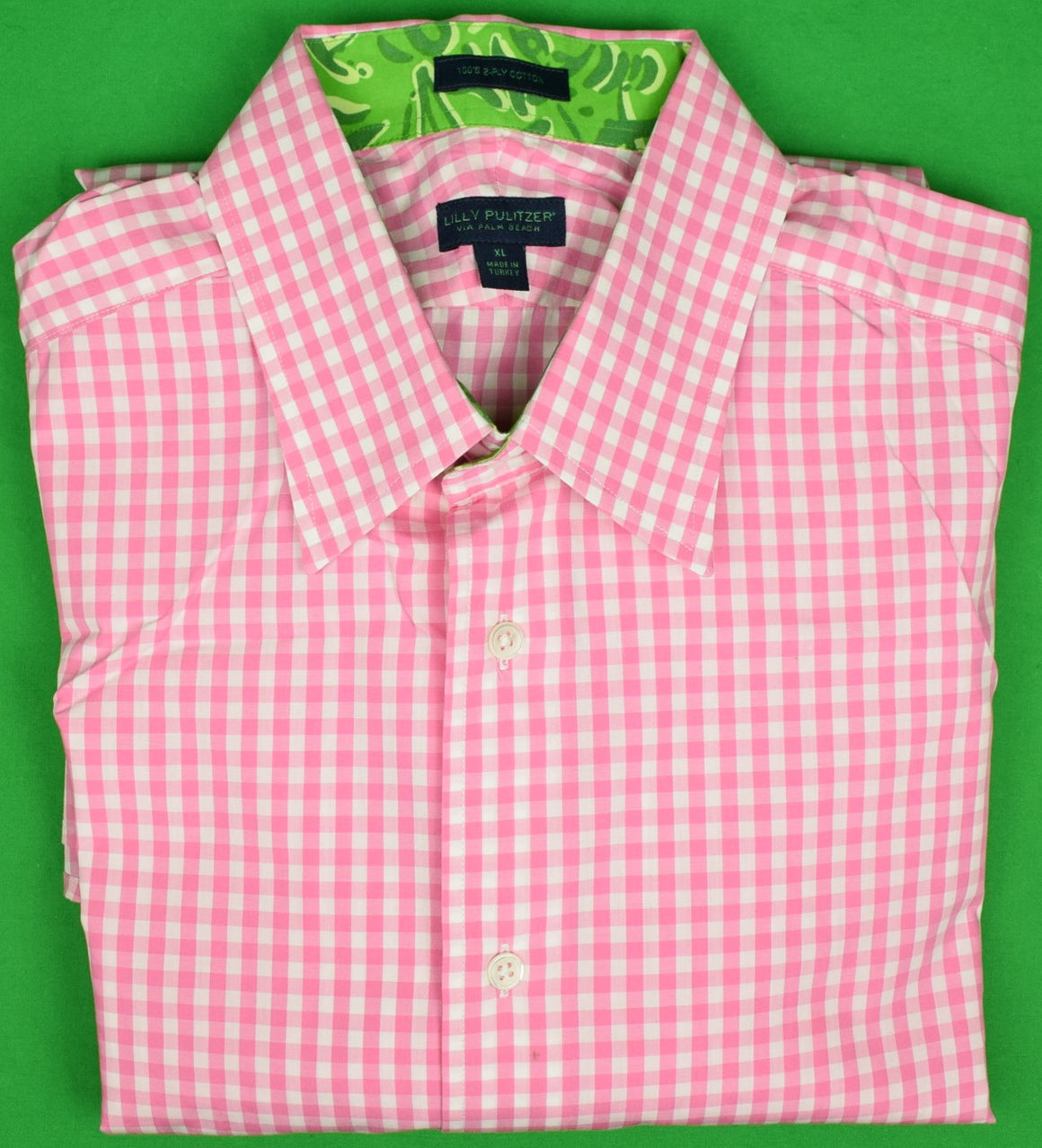 "Lilly Pulitzer Pink Gingham Check L/S Sport Shirt" Sz: XL (NWOT) (SOLD)