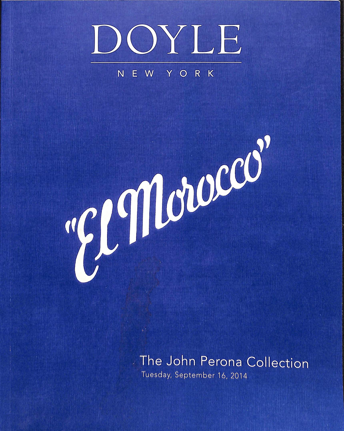 "El Morocco" The John Perona Collection - September 16, 2014 Doyle New York