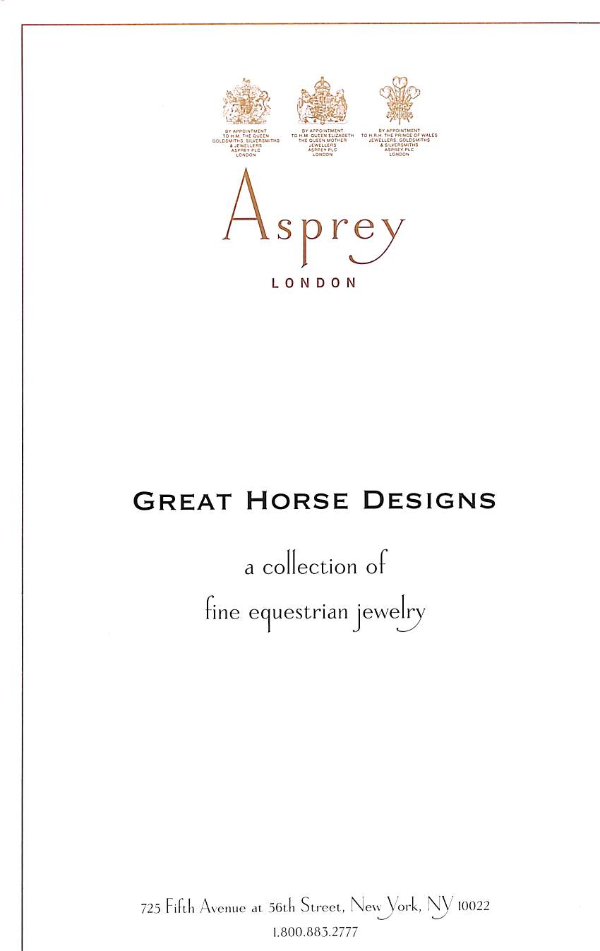 "Asprey Great Horse Designs: A Collection of Fine Equestrian Jewelry"