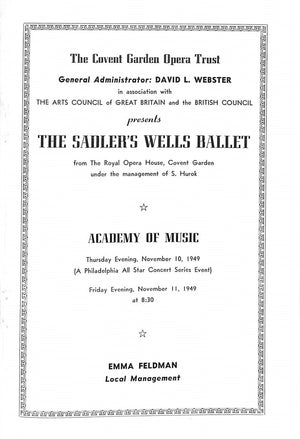 "Sadler's Wells Ballet Programme" 1949 w/ Cecil Beaton Cover