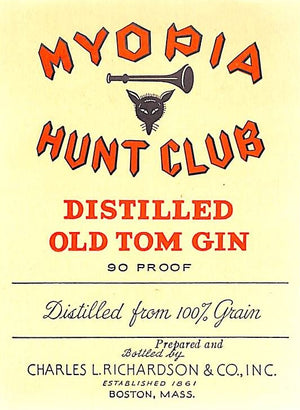 Myopia Hunt Club Distilled Old Tom Gin Bottle Label (SOLD)