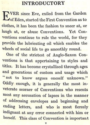 "Style And Title: A Complete Guide To Social Forms Of Address" 1925 DESART, Ellen Countess of  and HOSTER, Constance