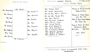 "Mark Cross c1959 Dinner Party Planner for Franklin D. Roosevelt"