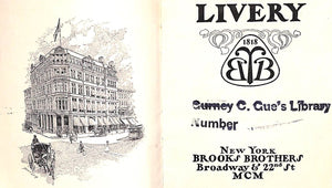 "Brooks Brothers Livery Department" 1900 (SOLD)
