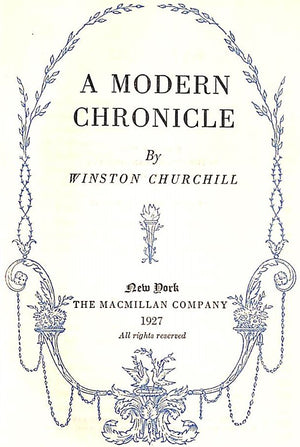 "The Novels Of Winston Churchill" 1927 CHURCHILL, Winston