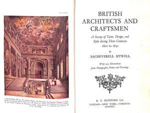 "British Architects and Craftsmen A Survey Of Taste, Design, And Style During Three Centuries 1600-1830"  SITWELL, Sacheverell