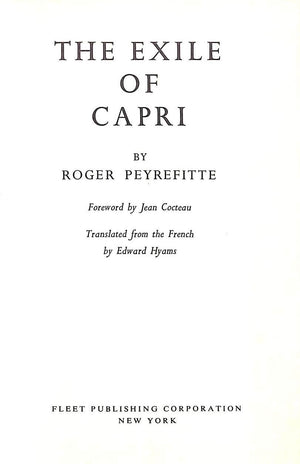 "The Exile Of Capri" 1965 PEYREFITTE, Roger