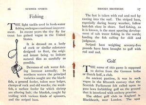 "Summer Sports On The Field And Water" 1913 Brooks Brothers