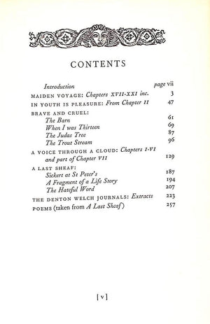 "Denton Welch: A Selection From His Published Works" 1963 WELCH, Denton