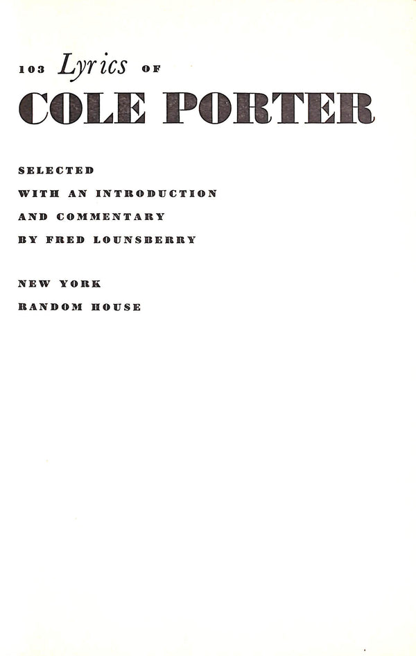 103 Lyrics Of Cole Porter